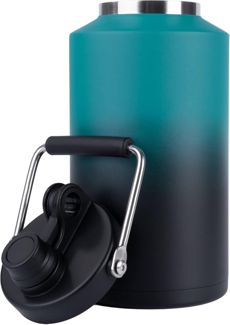 Kerilyn Insulated Gallon Jug with Handle, One Gallon, 128oz Stainless Steel, Large Double Vacuum Water Bottle for Hot & Cold Drinks, Wide Mouth, Sweat Proof, Great for Travel, Camping, Blue Gradient - Image 1